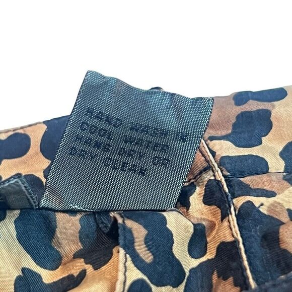 Vintage Robert Stock Blouse Women Medium Leopard Print All Over Silk Long Sleeve - Picture 9 of 9